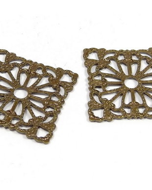 Pandantiv filigranat, bronz, 16x16 mm
