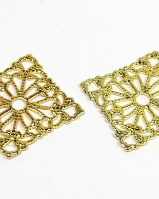 Pandantiv filigranat, auriu, 16x16 mm