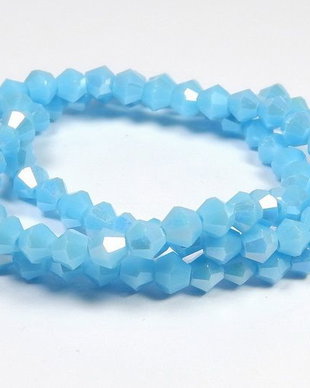 Cristale din sticla, biconice, opace, AB, 4 mm, bleu-A12