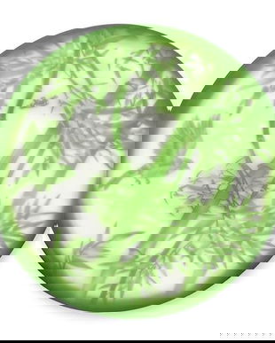 Bol din sticla cameo decorat cu bambus