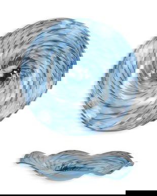 Fructiera albastra din sticla