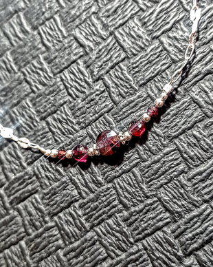 Bratara argint granat lant argint minimalista boho chic trendy - Transport gratuit