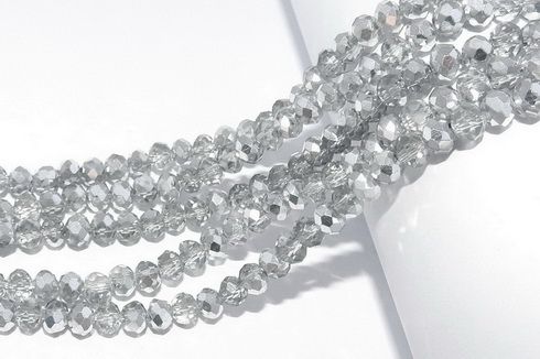 Cristale din sticla, rondelle, 3x2.5 mm, gri-M16
