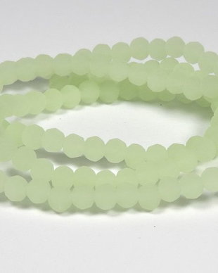 Cristale din sticla, rondelle, 4x3 mm, semiopace, frosted, vernil-MD01