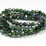 Cristale din sticla, rondelle, 4x3 mm, AB, verzi-Q04
