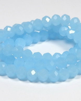 Cristale din sticla, rondelle, semiopace, 6x5 mm, bleu-D04