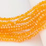 Cristale din sticla, rondelle, transparente, AB, 6x5 mm, portocalii-B01