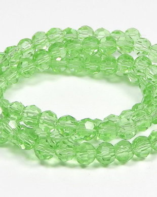 Cristale din sticla, rotunde, 4 mm, verde deschis-01