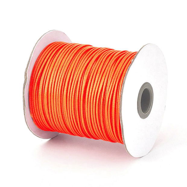 Ata din poliester cerata, 0.5 mm, rosu orange-181