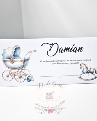 plic de bani  botez cu carucior