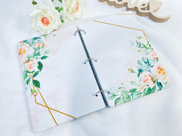 Guest book din lemn - Romantic Roses