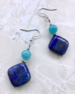 Cercei Lapis lazuli & Angelit