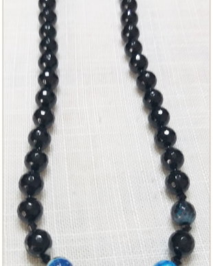 COLIER- ONIX SI AGATE DE FOC NEGRE-ALBASTRE