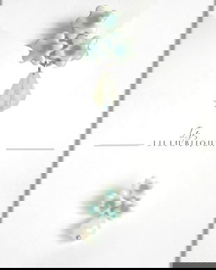 Cercei cu floricele si elemente argint 925