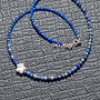 Colier argint lapis lazuli perla naturala de cultura baroc stea minimalist asimetric boho chic - Transpport gratuit
