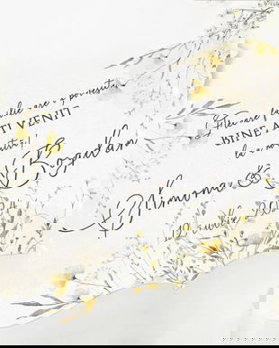 Placuta decorativa pentru nunta din lemn - personalizata cu mesaj - Wild Yellow Flowers
