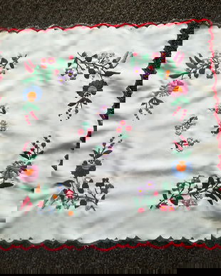 broderie florala pe panza , 45 cm