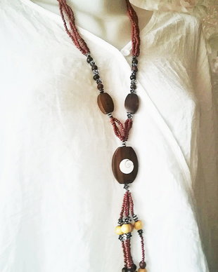 colier boho lung multisir cu spirala