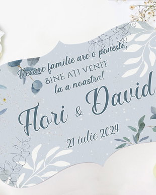 Placuta decorativa pentru nunta din lemn - personalizata cu mesaj - Eucalypt