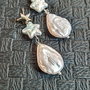 Cercei argint perle naturale de cultura baroc stea picatura tija argint boho chic trendy - Transport gbratuit