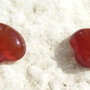 (2 bucati) Cabochon inima din carneol aprox 12x12x5 mm