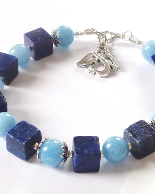 Bratara lapis lazuli si calcedon