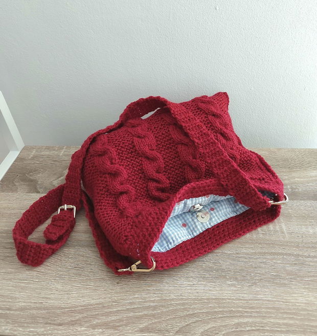 Geanta sacoșă tote bag shopper tricotat manualcaptusit