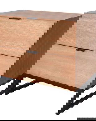 Noptiera industriala din lemn si metal