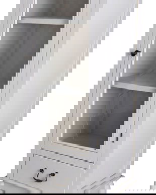 Vitrina din lemn masiv alb