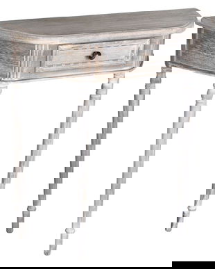 Consola perete din lemn masiv bej antichizat