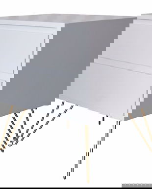 Noptiera industriala din lemn si metal