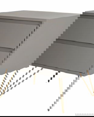 Noptiera industriala din lemn si metal