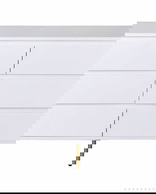 Comoda industriala alba cu sase sertare