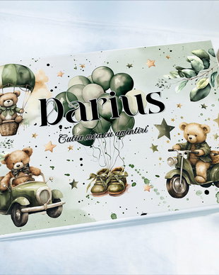Cutie Amintiri Copii Personalizată - Teddy Boy