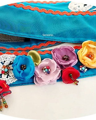 brau /centura /curea /cordon cu flori multicolor