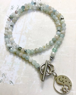Colier CHOKER Aquamarin