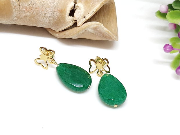 Cercei jad verde smarald