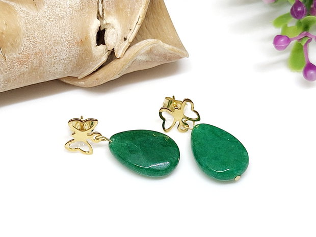 Cercei jad verde smarald