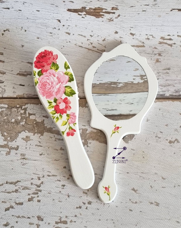 Set mireasa flori roz, set pentru mireasa, set nunta flori roz, set gatitul miresei, tava mireasa