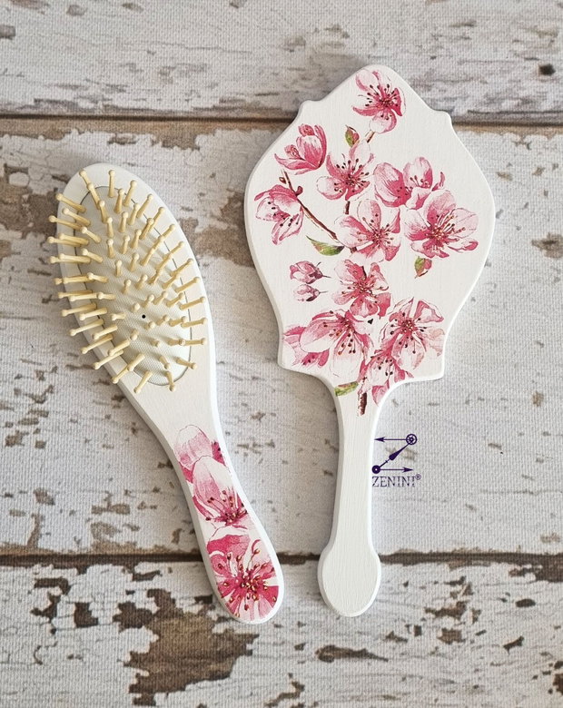 Set gatitul miresei flori de cires, set gatit mireasa cu flori de cires, set mireasa cires, set flori de cires, set mireasa flori