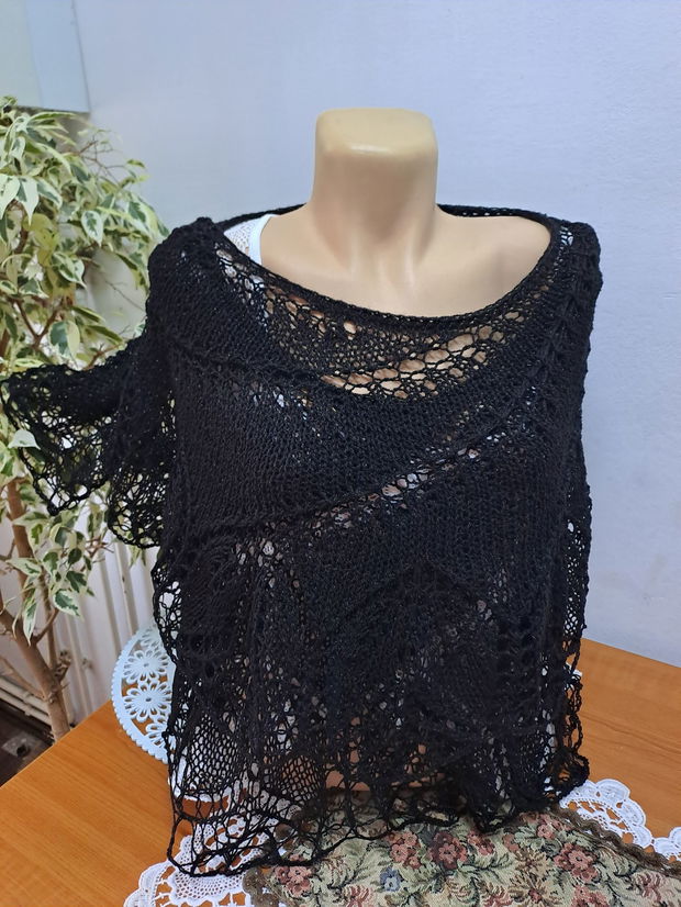 Șal,,Begonia "negru cu lurex