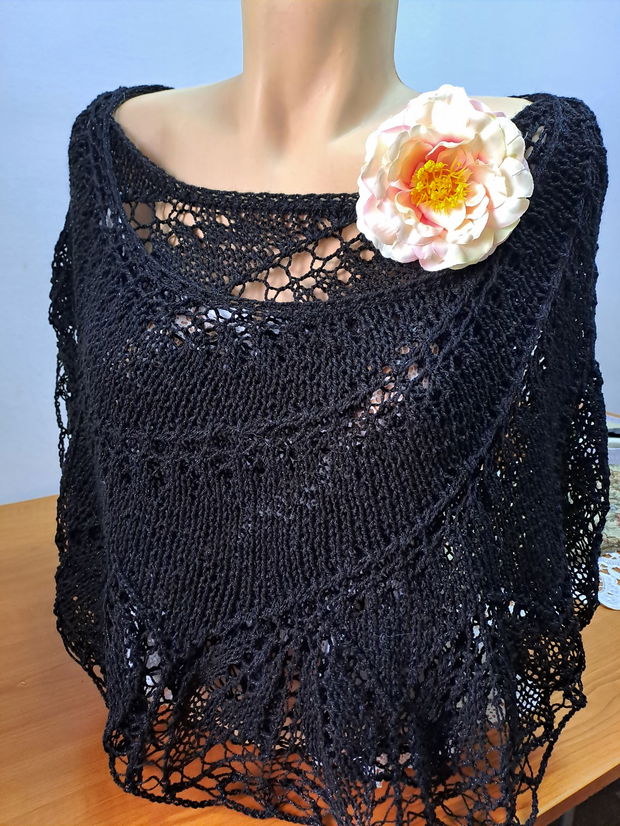 Șal,,Begonia "negru cu lurex
