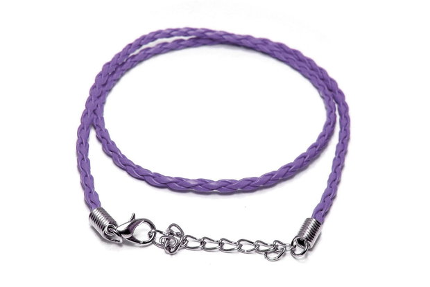 Snur din imitatie de piele, 42 cm, mov
