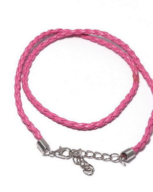 Snur din imitatie de piele, 42 cm, siclam