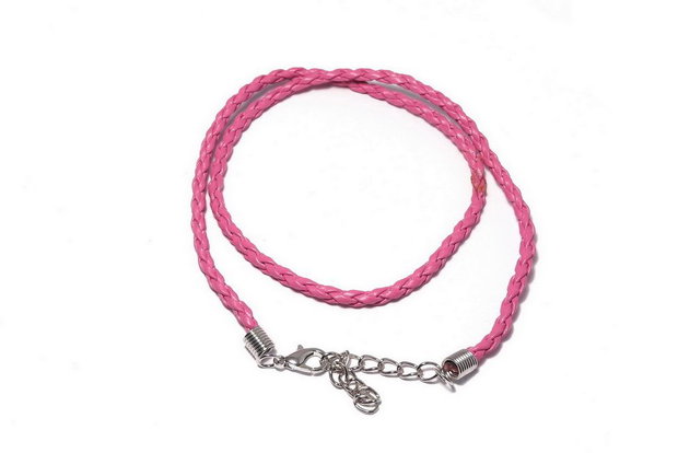 Snur din imitatie de piele, 42 cm, siclam