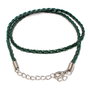 Snur din imitatie de piele, 42 cm, verde inchis
