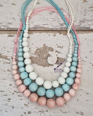 Colier margele din ceramica, colier de vara, colier colorat, margele colorate, colier margele colorate