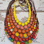 Colier margele ceramice, colier de vara, colier colorat, margele colorate, colier margele colorate