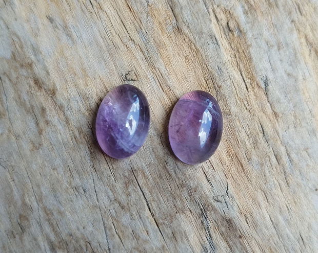 Cabochon ametist, 14x10 mm (2 buc)