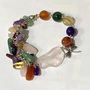 BRĂȚARĂ ~BLOOMING GARDEN~citrin,cuart roz,ametist,agate,inox,accesorii argintii